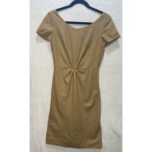 J. Crew Women's Camel Tan Sheath Wool Size 2 Dress Lined Pockets Career J Crew